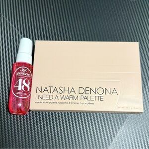 Natasha Denona I Need A Warm Eyeshadow Palette, Sol De Janeiro hair mist